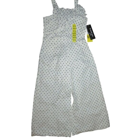 BOGO BEBE adorable white polka dot jumper jumpsuit little girls small 7/8 - Picture 1 of 4